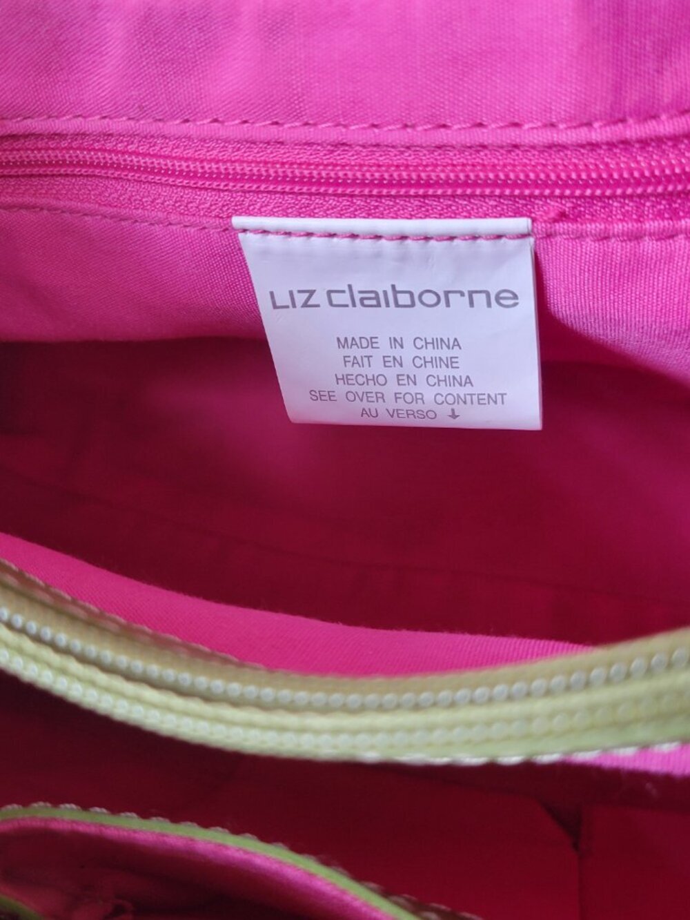 NWOT Vintage Y2K Liz Claiborne Colorblock Canvas Shoulder Bag - Picture 4 of 16